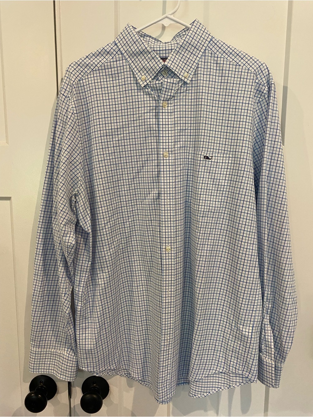 Vineyard Vines Tucker White & Blue Check Button-Down Shirt